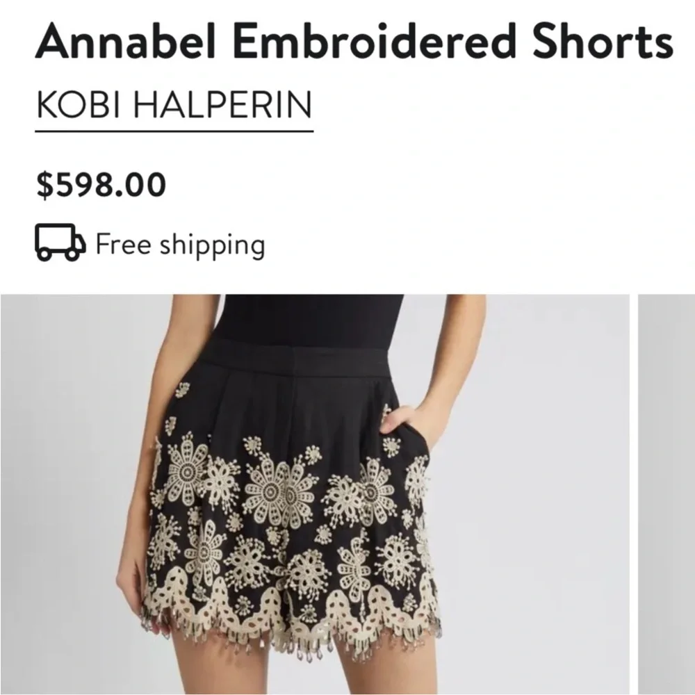 KOBI HALPERIN Annabel Embroidered Shorts with Crystals - Picture 11 of 16